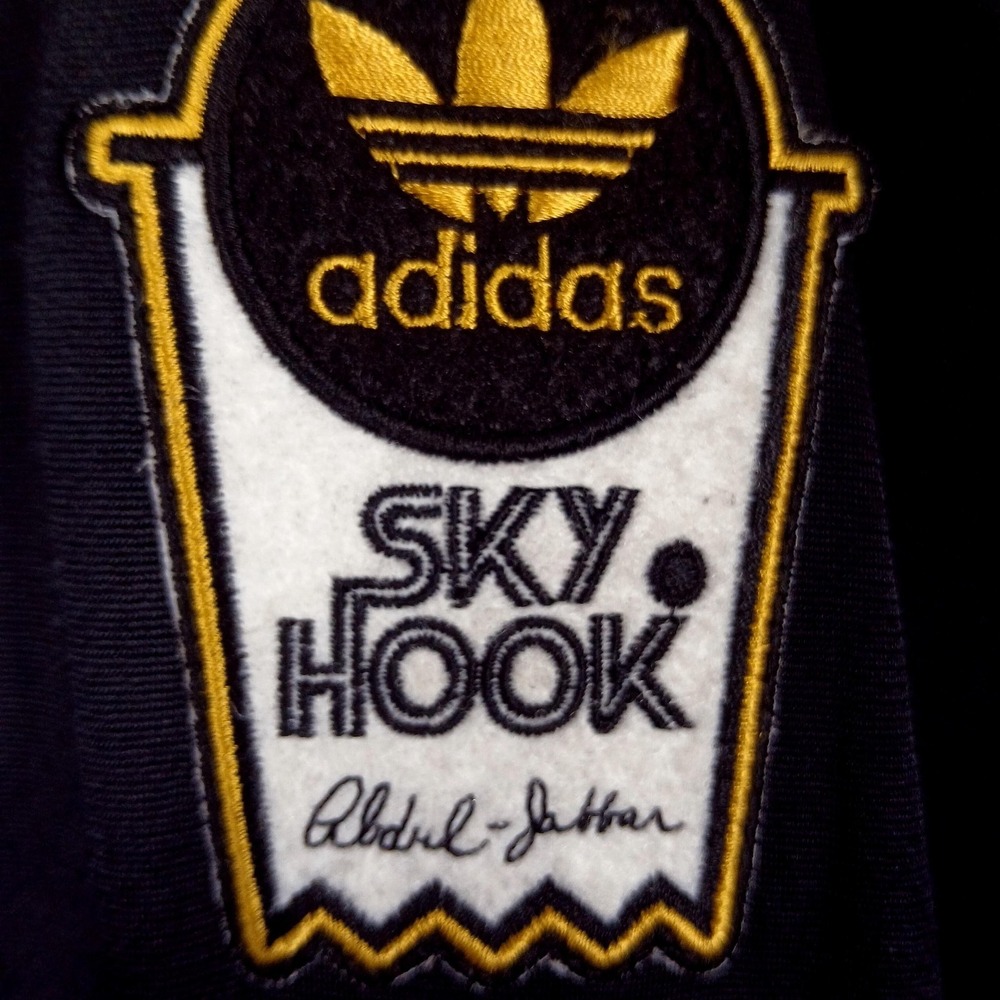 Adidas Skyhook Abdul Jabbar Track Jacket Mens L Black‎ Gold Retro 2005 Vintage - Picture 4 of 13